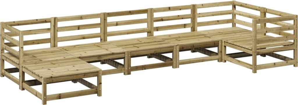 vidaXL 7-tlg. Garten-Sofagarnitur Kiefernholz Imprägniert