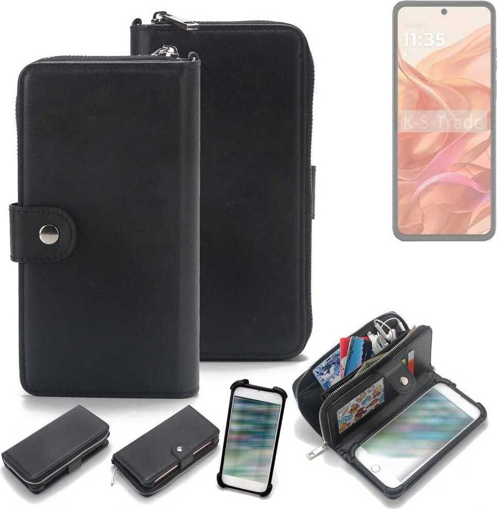 K-S-Trade 2in1 Handyhülle Schutzhülle kompatibel mit Motorola Razr 50 & Portemonnee Cover Handy Hülle Case Etui Geldbörse Wallet Bookstyle Hülle