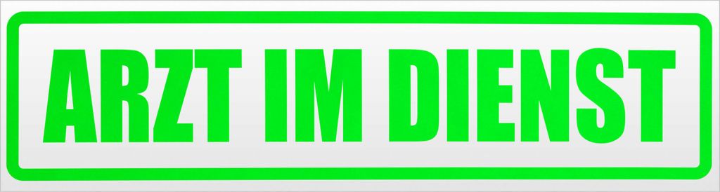 Kiwistar Arzt im Dienst Motiv 2 Magnetschild Schild magnetisch - 20cm Neongrün - Magnetfolie für Auto PKW Kfz