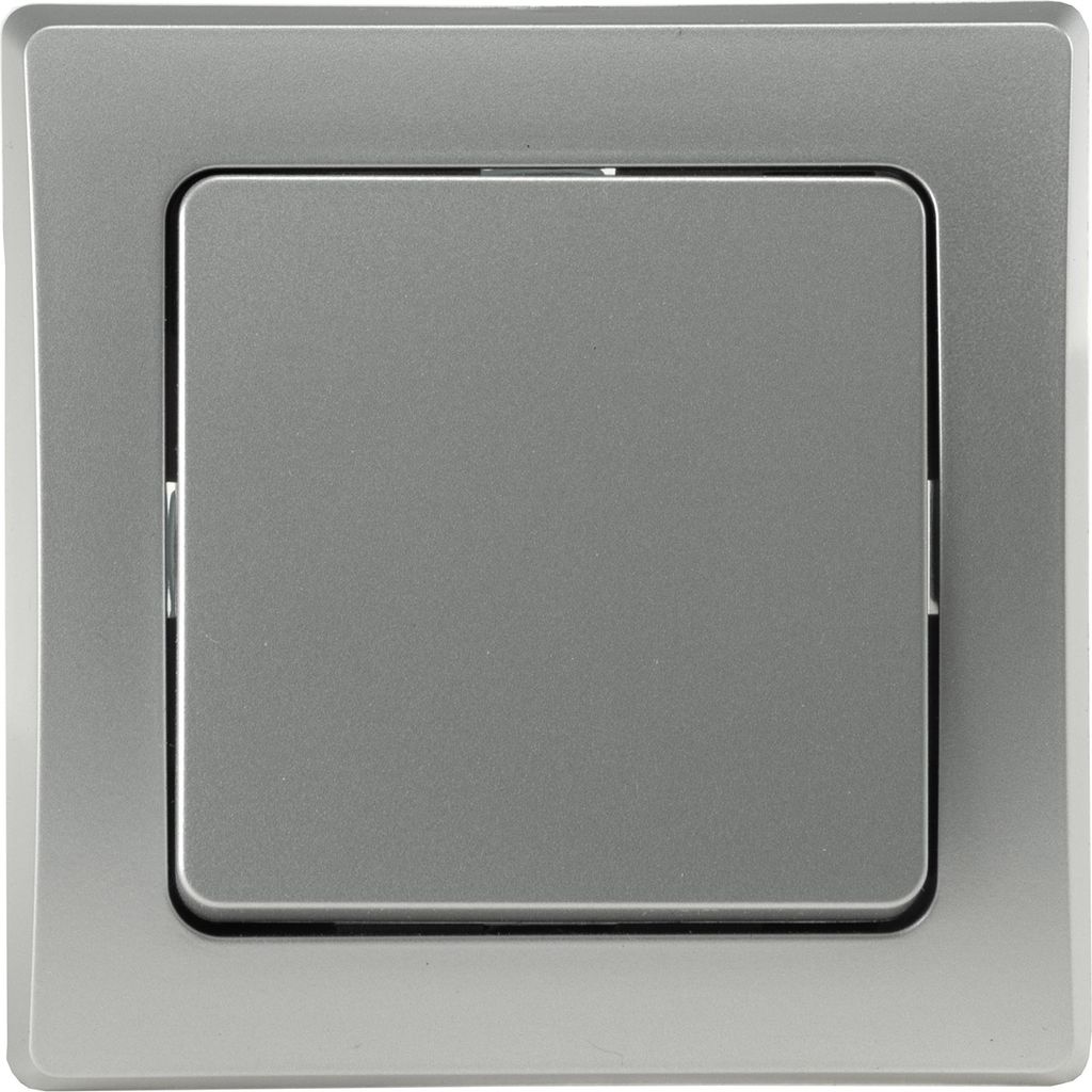 DELPHI Wechsel-Schalter 250V/ 10A, inkl. Rahmen, UP, silber Produktbild 1