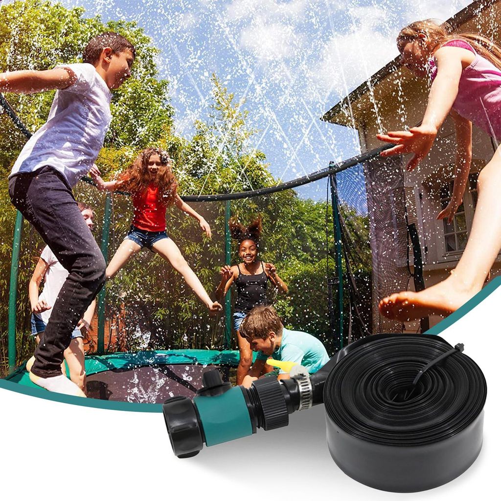 12M Outdoor Trampolin Sprinkler für Kinder, Kindertrampolin Sprinkler, Wassersprinkler Wassersprenger Wasserspielzeug Wasserpark