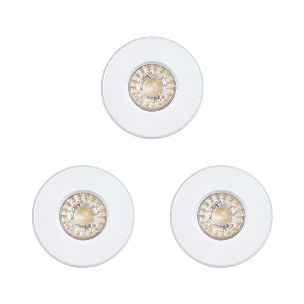 3 x Eglo LED Einbaustrahler Badleuchte Igoa Set Weiß IP44 3 x 3,3W GU10 720lm Warmweiß 3000K 38°