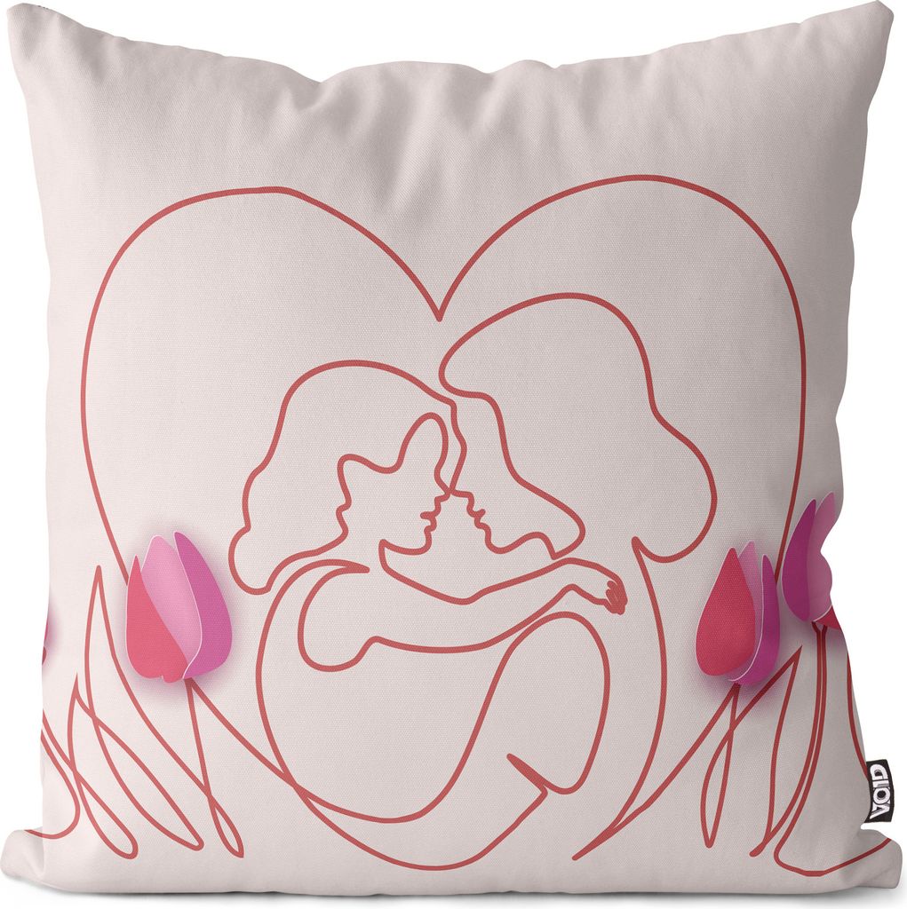 VOID Muttertag Tulpen Geschenk Kissenbezug Kissenhülle Bezug Kissen Deko wasserfest Outdoor