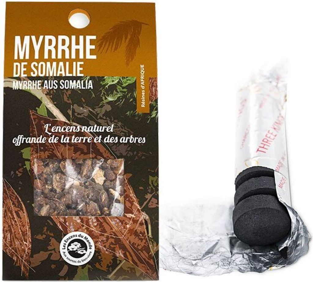 Somalisches Myrrhenharz zum Verbrennen + Rolle von 10 Kohlen