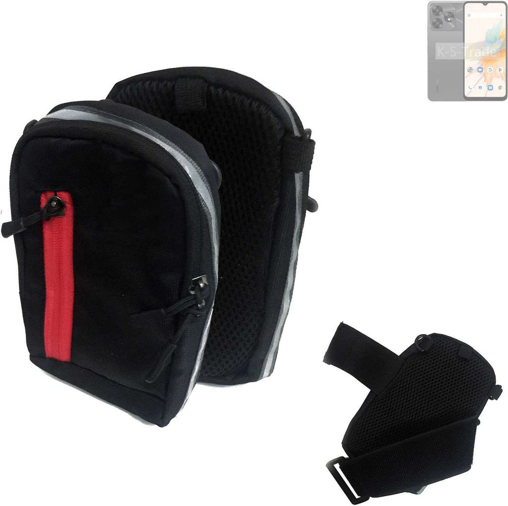 K-S-Trade Outdoor Gürteltasche Holster Umhängetasche kompatibel mit UMIDIGI A15C schwarz Handy Tasche Case travelbag Schutz Hülle Handy Hülle