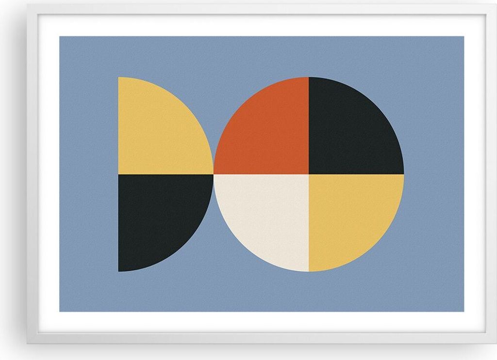 Gerahmtes Poster - Weißer Rahmen - Stück Geometrisch Rad - 70x50 cm - Wand Bild - Wanddeko - Wandbilder - Kunstposter - Wandposter - Bilderrahmen...