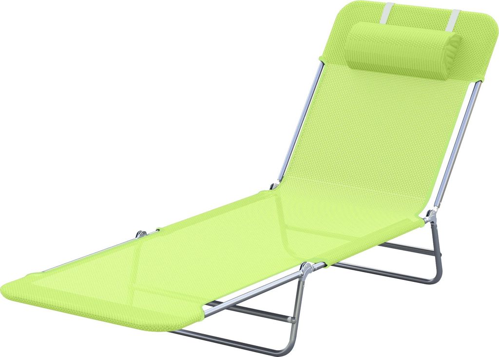 Sonnenliege klappbar Gartenliege mit Kopfkissen Liegestuhl verstellbar mit 5-Fach Campingliege bis 120kg belastbar für Garten, Balkon und Pool gee...