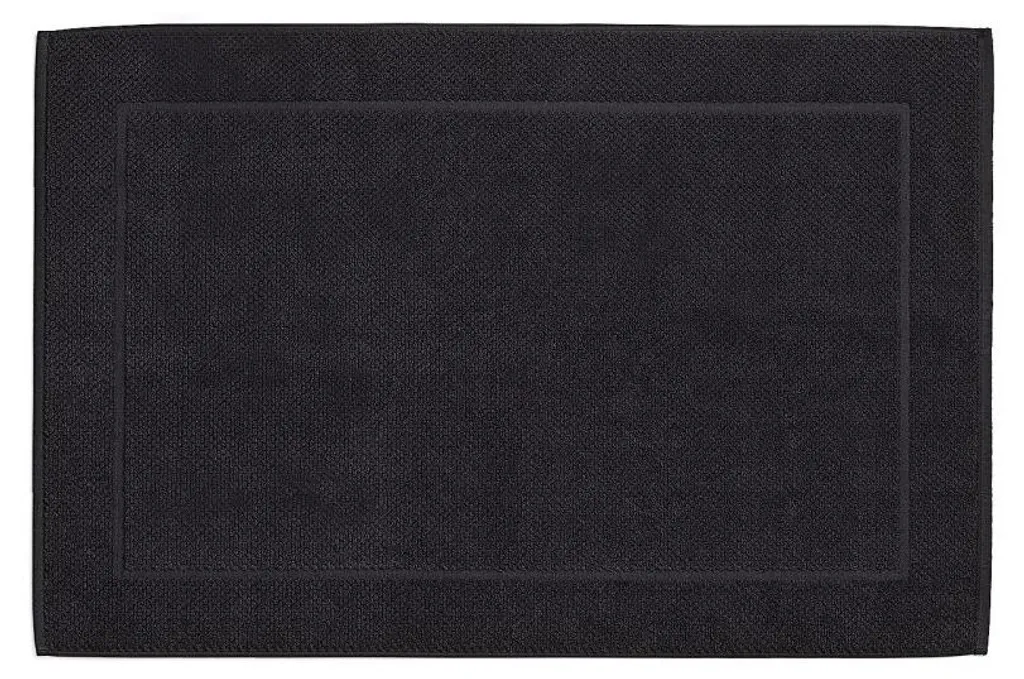 Tapis de bain 100% coton bio noir Lavinia 60x100 cm haute densité