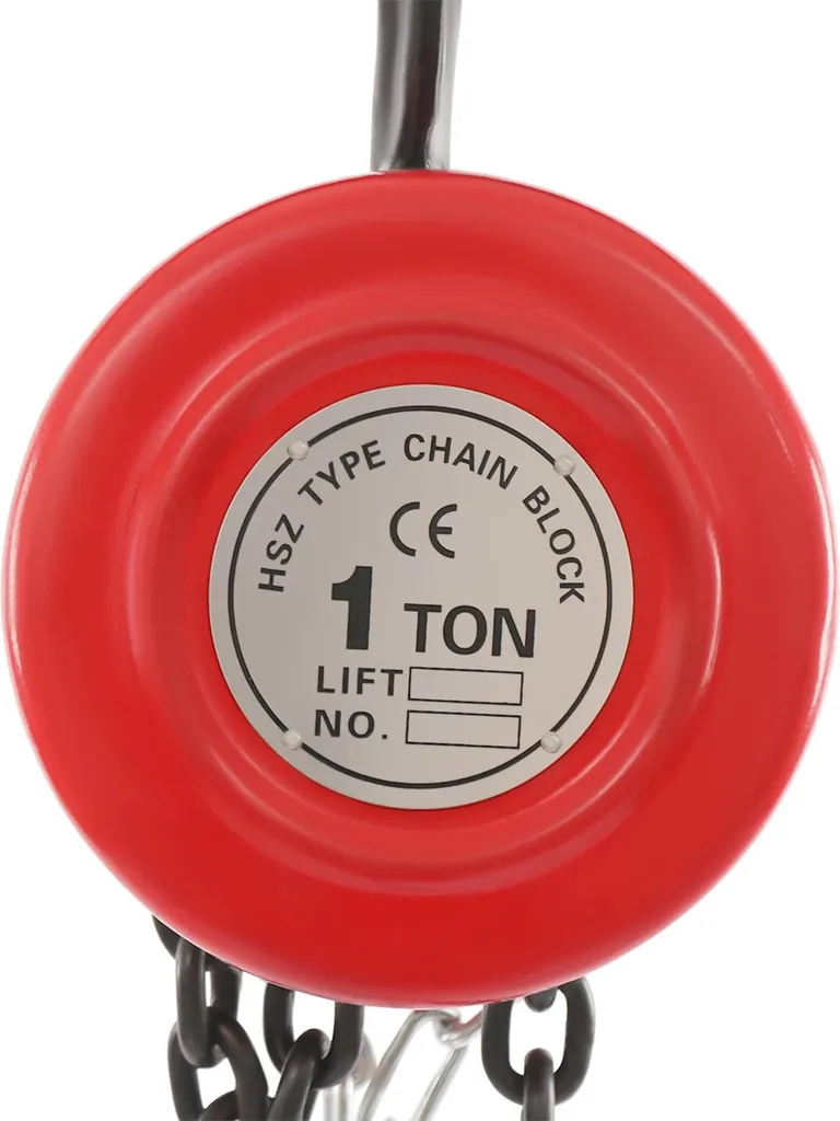 Palan à chaîne manuel 1t avec levage 3m en acier au manganèse rouge