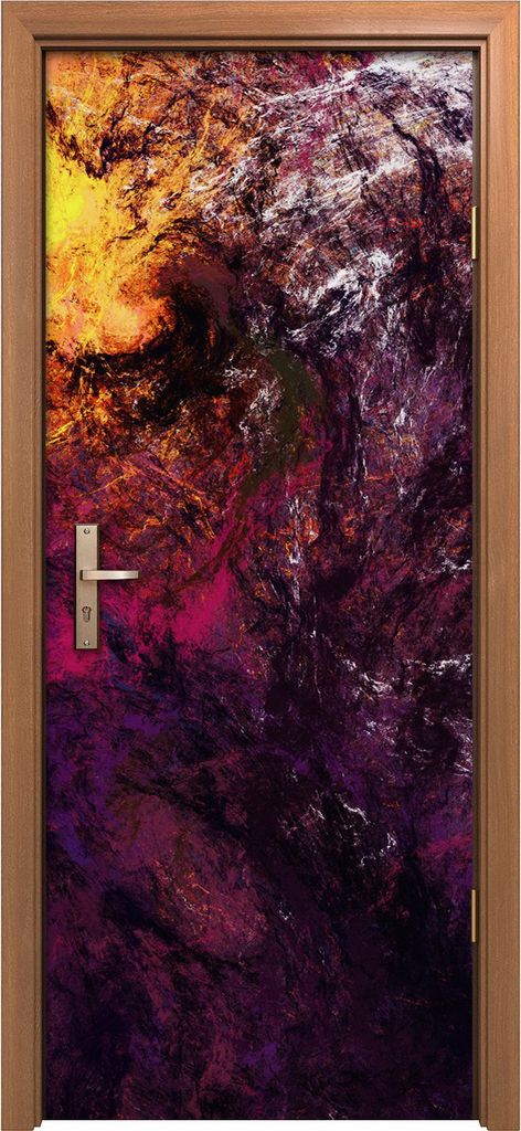 Türposter 80x200 cm Türaufkleber Türtapete Türfolie Klebefolie Flieder Wolken Spritzer Abstraktion