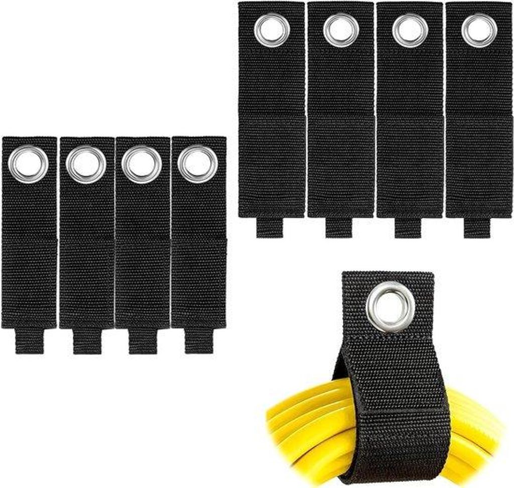 Kabelhalter mit Sichtfenstern - 8er Set, anpassbare Kabelbinder für Kabelverlängerung, Kabel, Leitungen.
