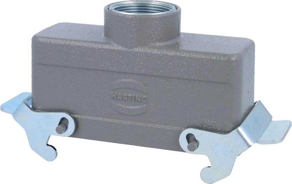 HARTING Han 24B Tüllengehäuse niedrig, 1xM32 gerader Kabelabgang, mit 2 Querbügeln Verschraubung M32 Klemmbereich