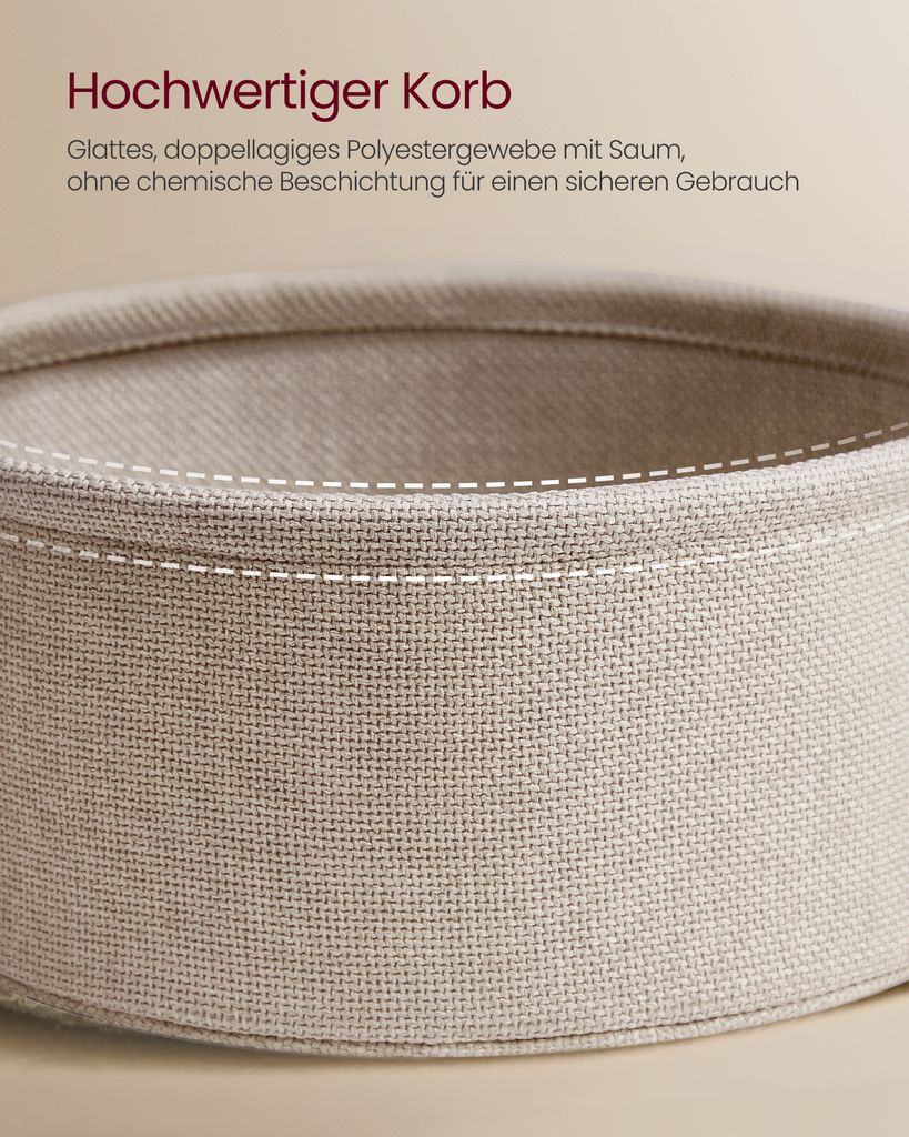 VASAGLE Couchtisch rund,  Wohnzimmertisch mit Korb aus Produktbild 5