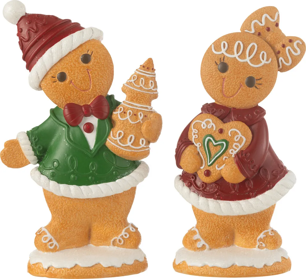 Figurines Pain d'Épice Résine Incassables pour Déco Noël Durable