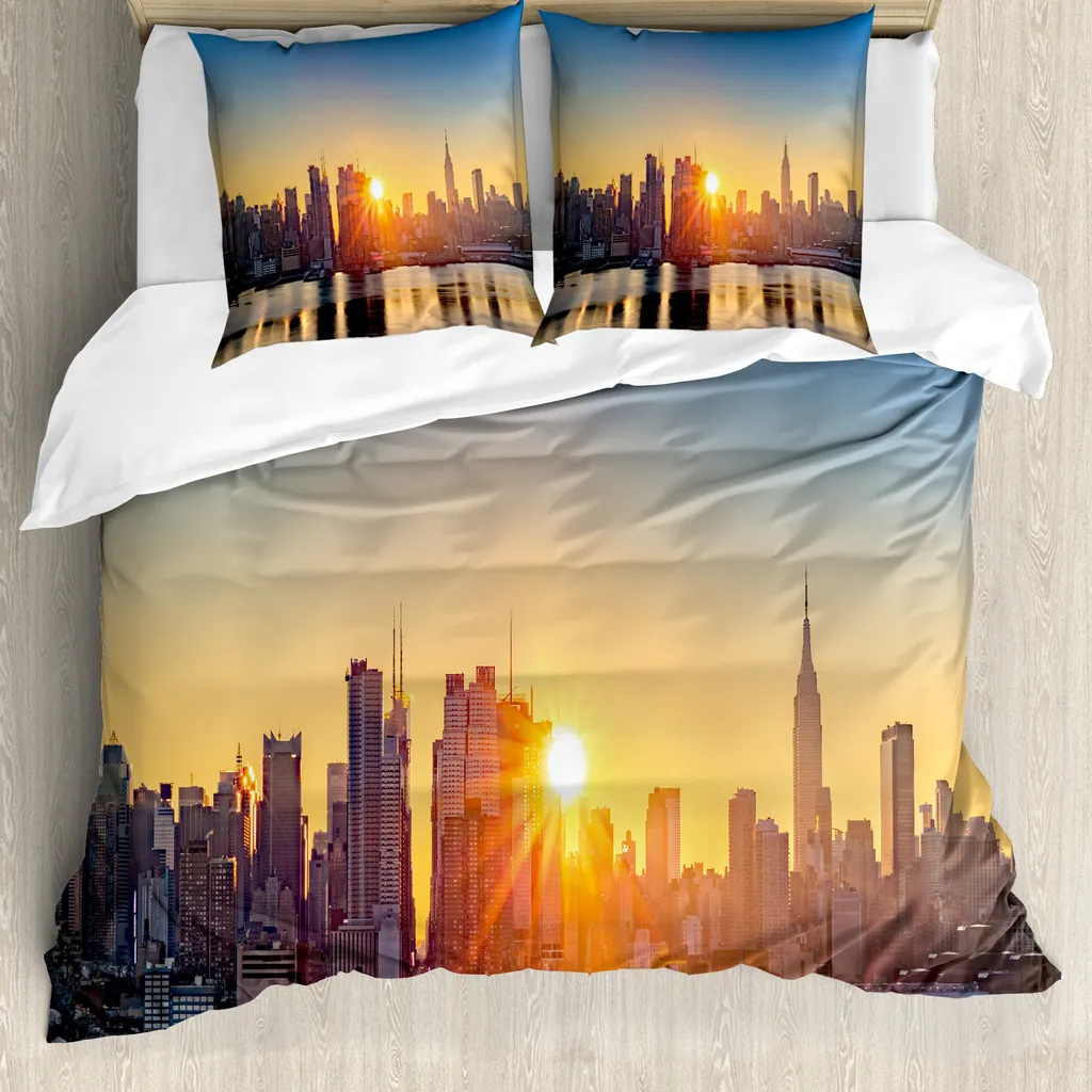 Housse de couette ABAKUHAUS Calm Sunrise 155x220 cm avec taies