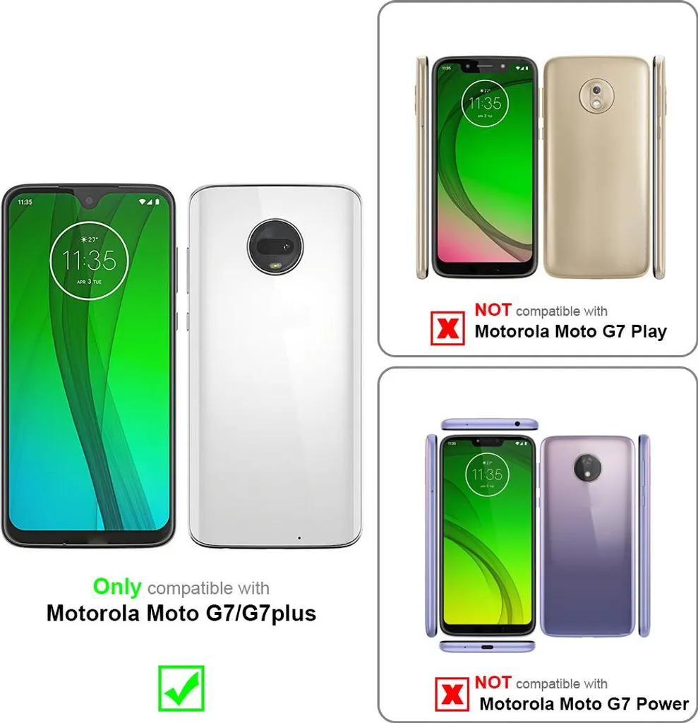 Vetro Temperato Moto G7 Plus Cadorabo - Protezione Display 9H Nero