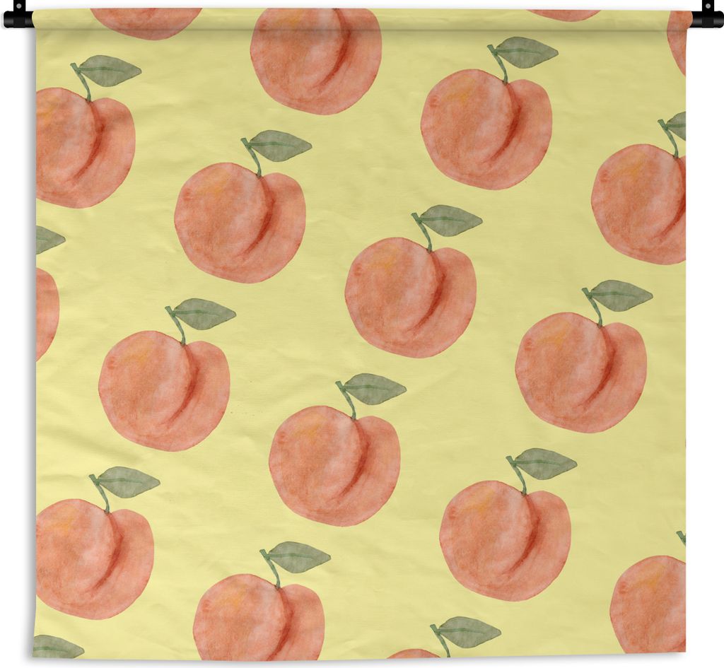 MuchoWow Wandteppich Wandbehang Pfirsiche - Obst - Vorlagen 150x150 cm Tapisserie Dekoration Wandtuch - Wohnaccessoires - Modernes