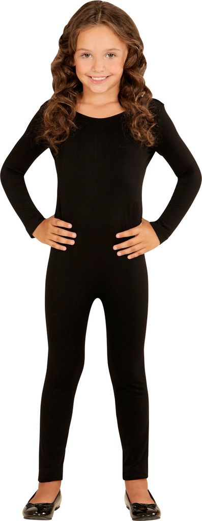 Langer Body schwarz Kindergröße: 140-152