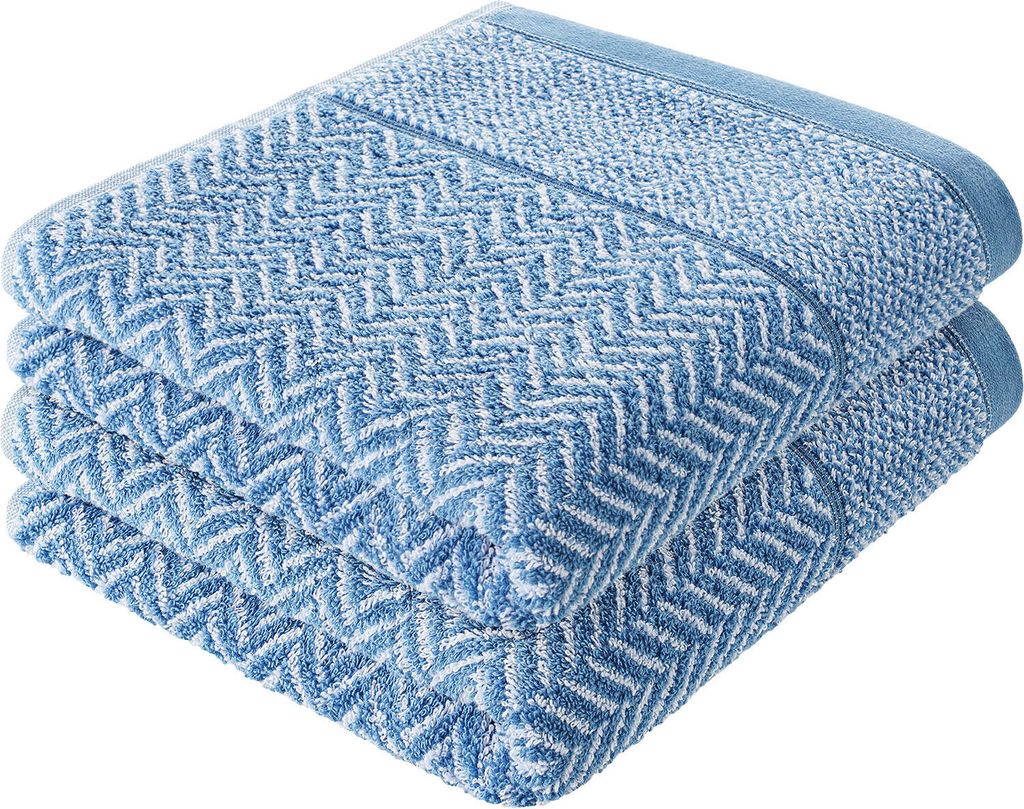 Herzbach Home Damen Handtuch Italiana Blau 50x100 cm