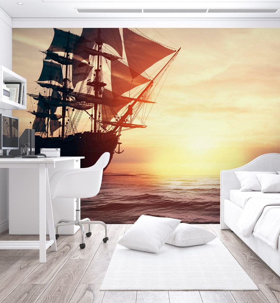 Fototapete Piratenschiff, Material:Premium Vlies 150g/qm, Größe Tapete:390 x 260cm