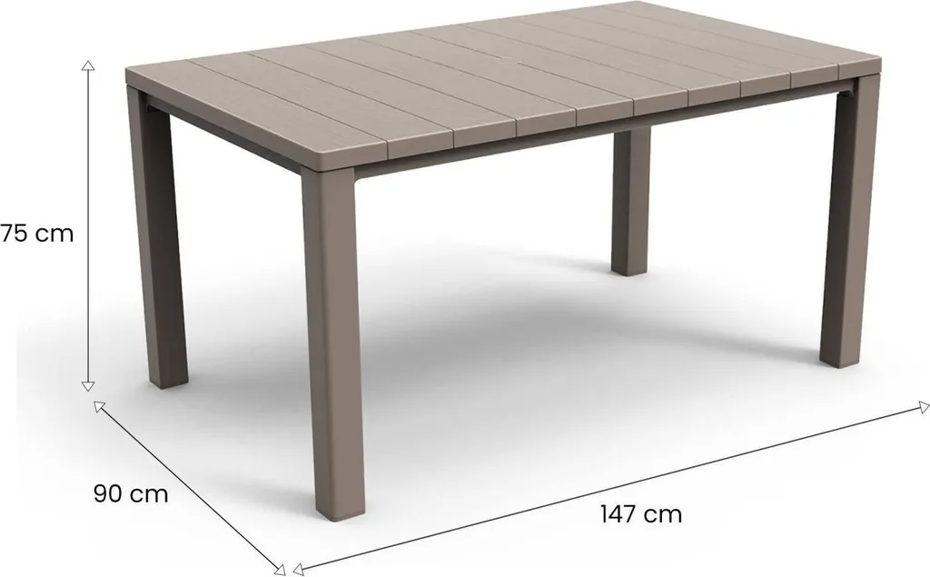 Table de repas KETER Julie aspect bois - Résine résistante Cappuccino