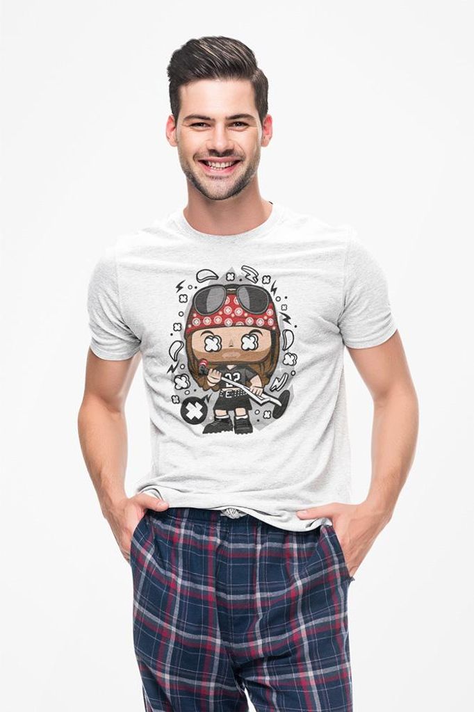 D&B Férfi Uni Polo PC00003 AXL Rose Weiß-Größe XL