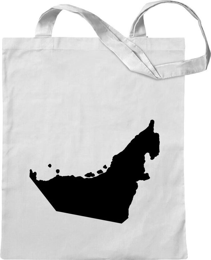 Kiwistar - Baumwolltasche - weiss - Vereinigte Arabische Emirate - Tragetasche Stoffbeutel Umhängetasche langer Henkel