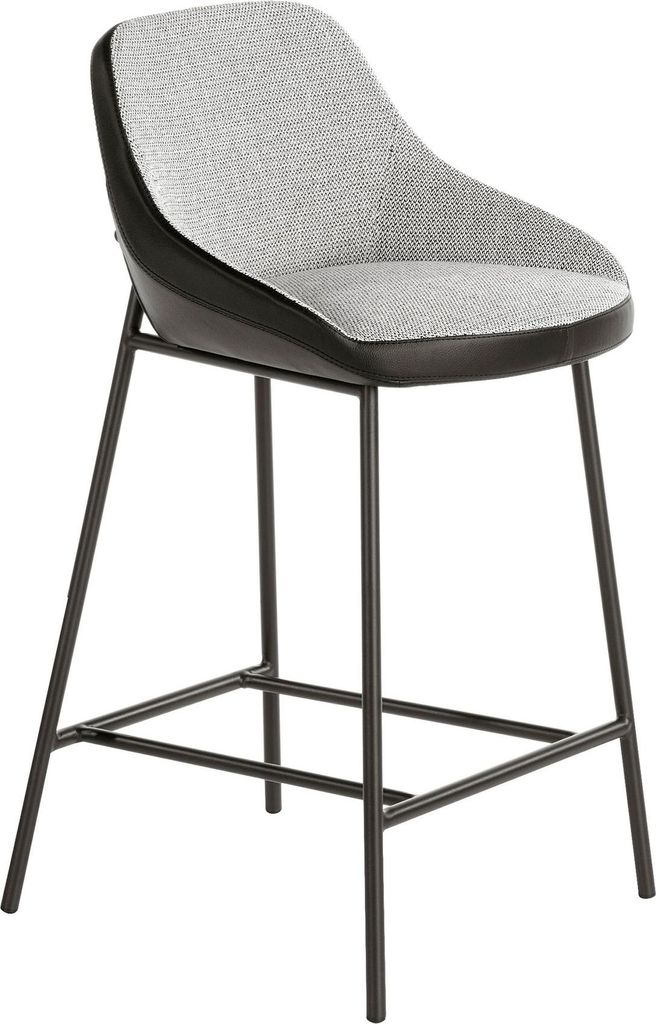 Angel Cerdá Hocker aus grauem Stoff und schwarzem 4100
