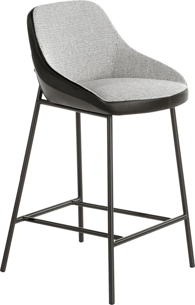 Tabouret de cuisine gris et noir Angel Cerdá 4100 pour comptoir et îlot