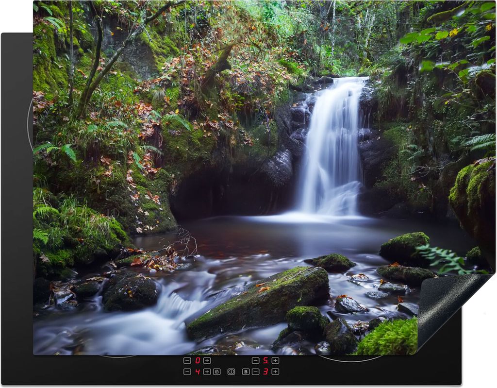 KitchenYeah Herdabdeckplatte Wasserfall - Natur - Wasser , 77x59cm, Küche Deko, Glaskeramikkochfeld Herdabdeckung, Abdeckplatte fùr Kochfeld