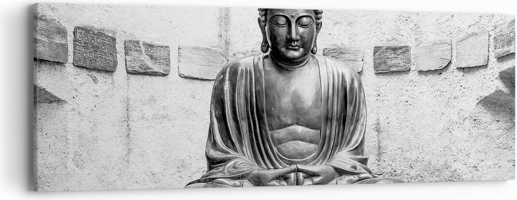Bild auf Leinwand - Leinwandbild - Einteilig - Japanisch Buddha Statue - 90x30cm - Wand Bild - Wanddeko - Wandbilder - Leinwanddruck - Bilder - Wan...
