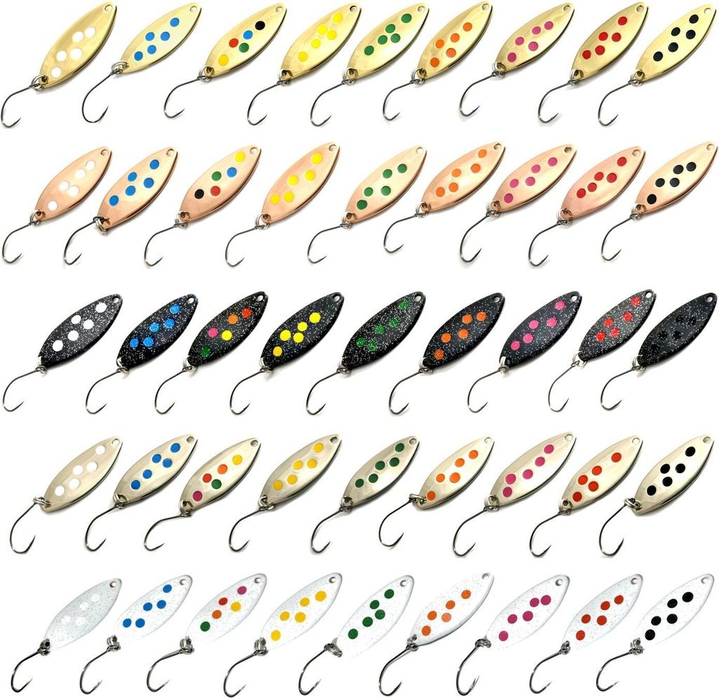 Troutwerk Spoon 2,5g 3,3cm - Forellenblinker, Troutwerk Farbe:kupferfarben/schwarze Punkte