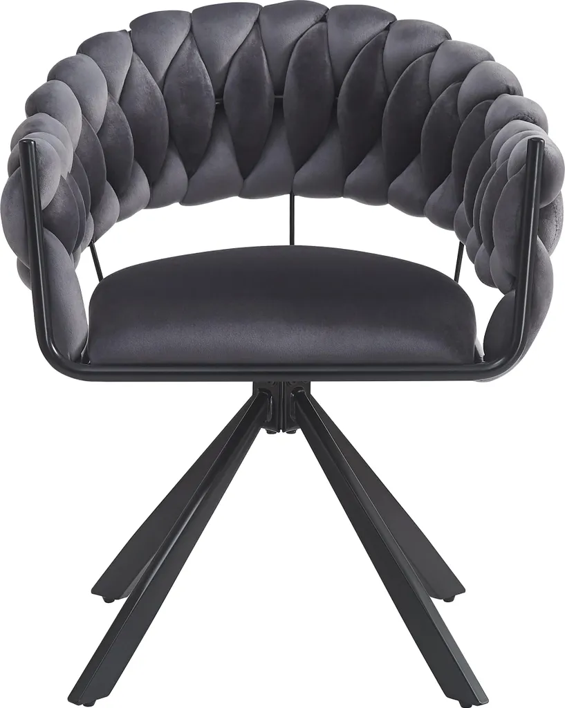 Chaise de luxe légère pour salon et coiffeuse en velours gris moderne - 13