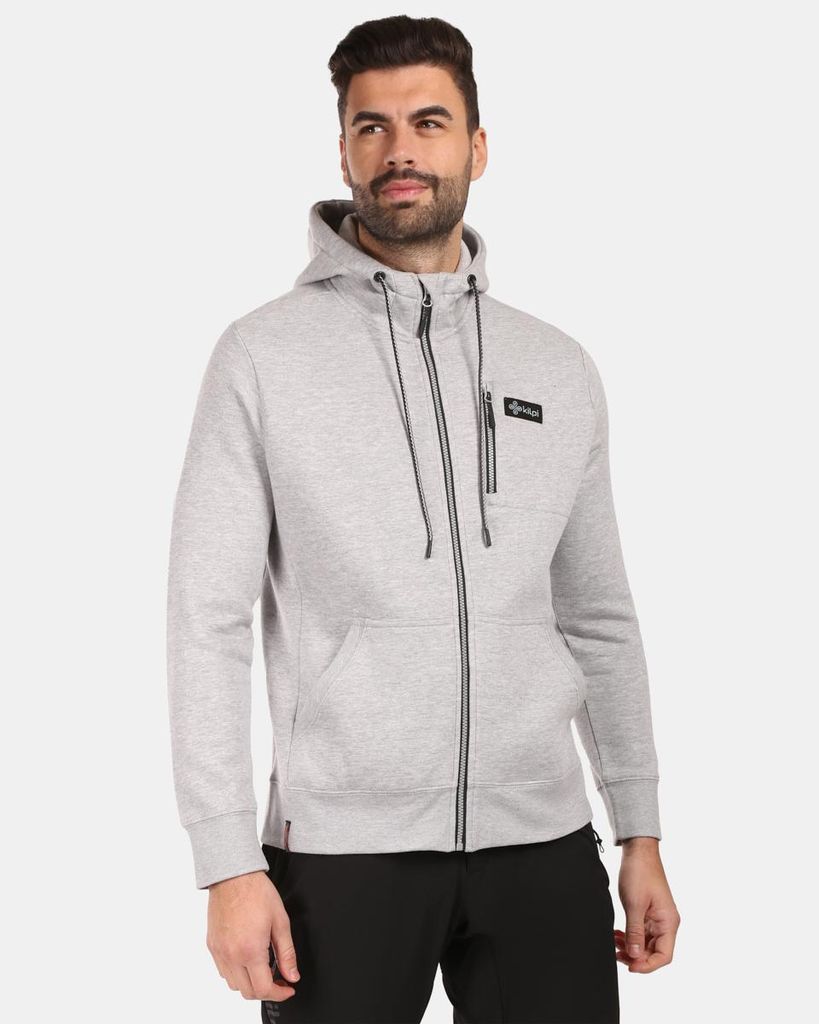 Herren-Baumwoll-Kapuzenpullover Kilpi DANILO-M, HELLGRAU, Größe XXL