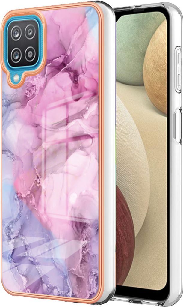 Galaxy A12 Hülle, Muster Dünn TPU Silikon Stoßdämpfer Bumper Schutzhülle für Samsung Galaxy A12 Pink