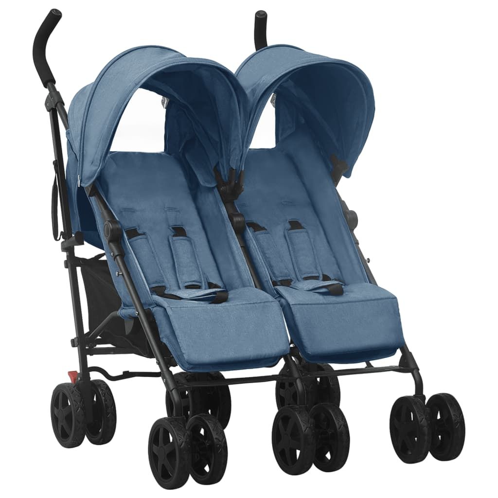Baby & Kind Babyartikel Kinderwagen Kombikinderwagen Design Geschwisterwagen Marineblau Stahl 