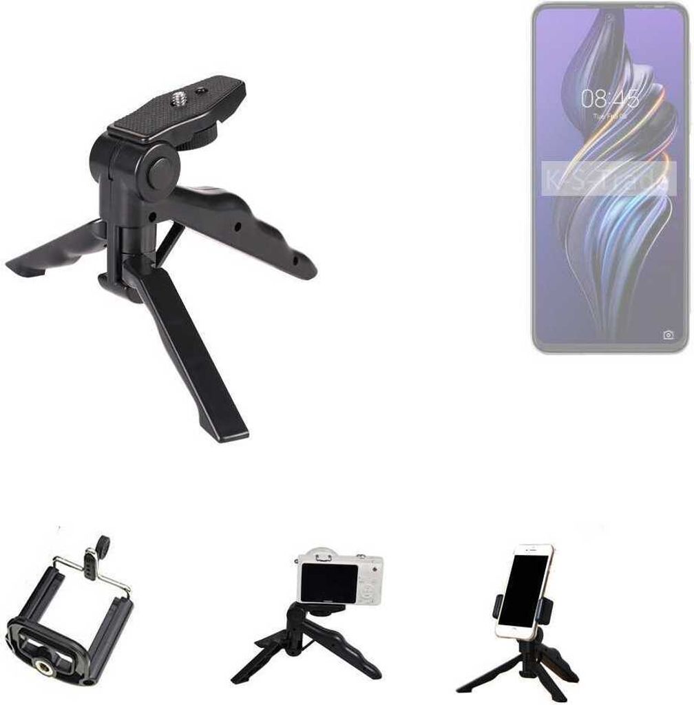 K-S-Trade Stativ Tisch-Ständer Dreibein Handy-Stativ Ständer kompatibel mit Tecno Pova 3 Mini-Stativ Smartphone Tripod Handy-Stativ aus Plastik