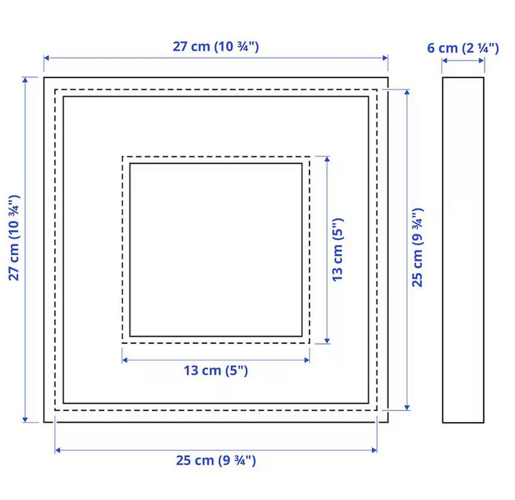 SANNAHED Ikea Passepartout Bilderrahmen, schwarz, 25x25 cm Produktbild 2