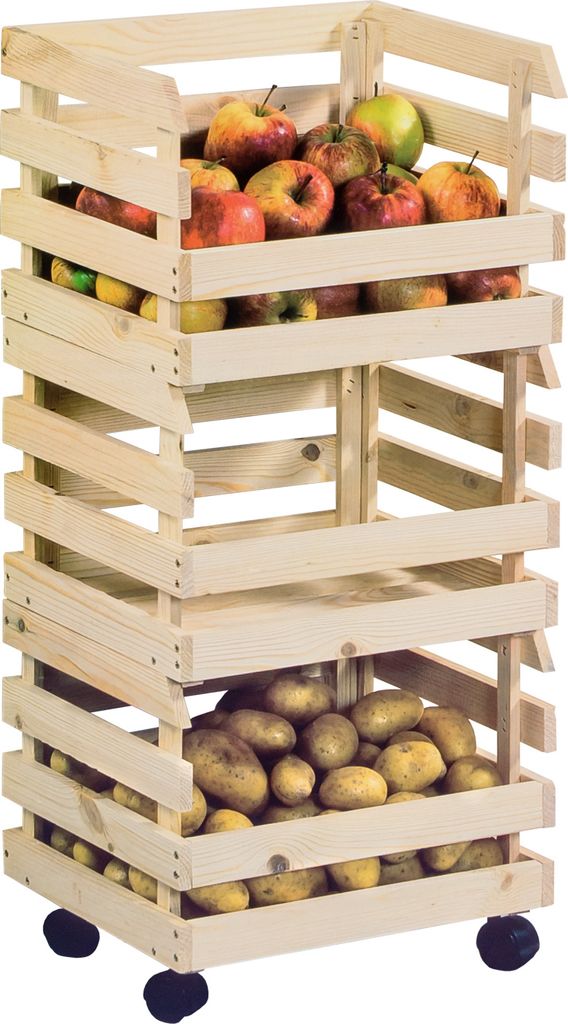 KESPER Kartoffel- & Obsthorde Kiefernholz 3teilig Produktbild 2