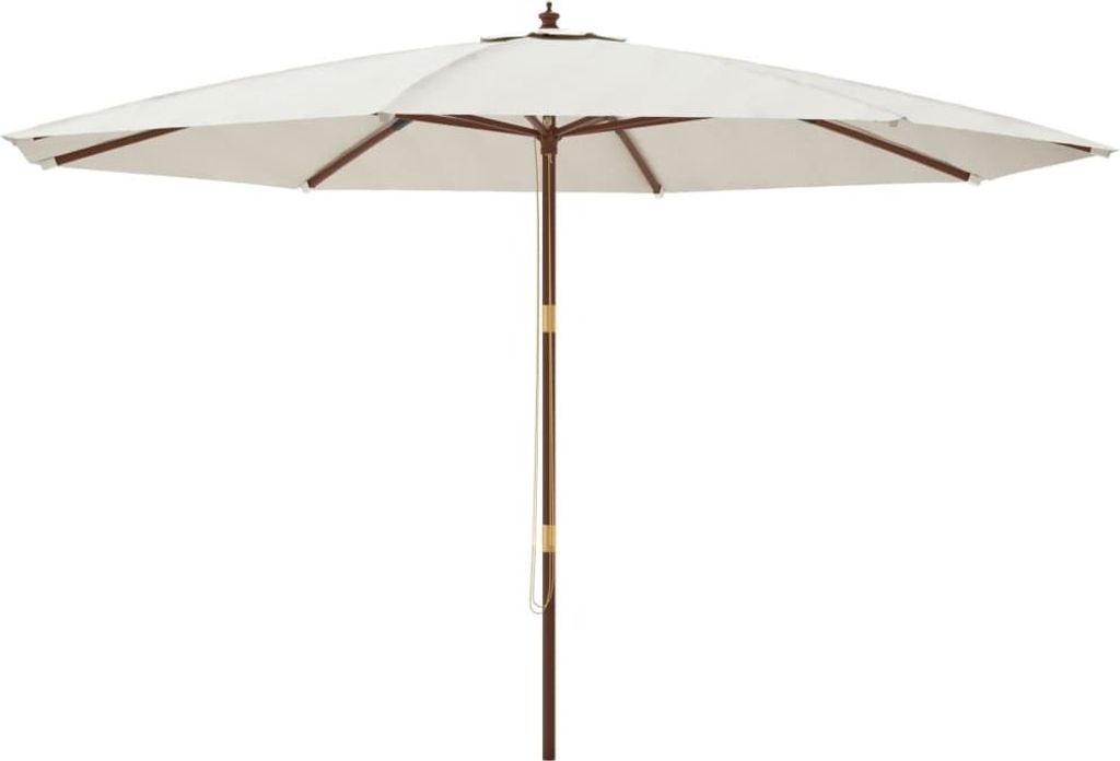 vidaXL Sonnenschirm mit Holzmast Sandfarben 400x273 cm