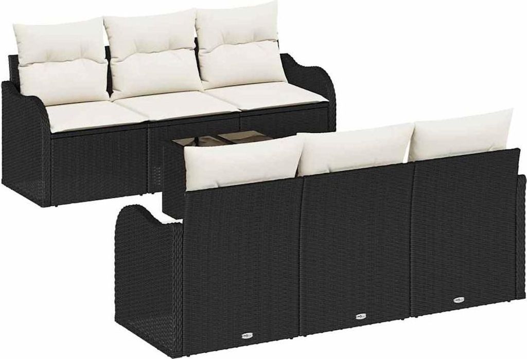 Gartensofa-set Schwarz 55 x 55 x 37 cm Poly-Rattan