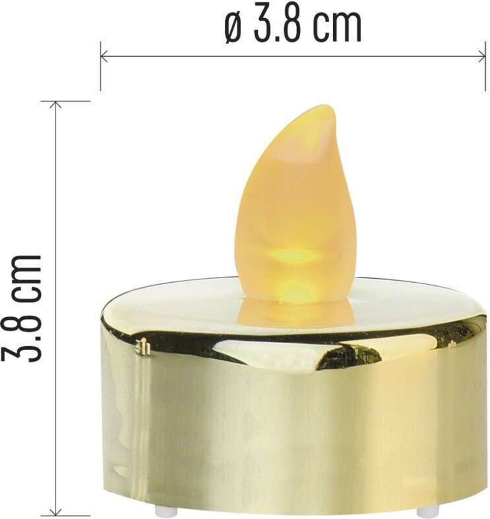 EMOS LED dekorace – čajová svíčka zlatá, CR2032, vnitřní, Obrázek produktu 5