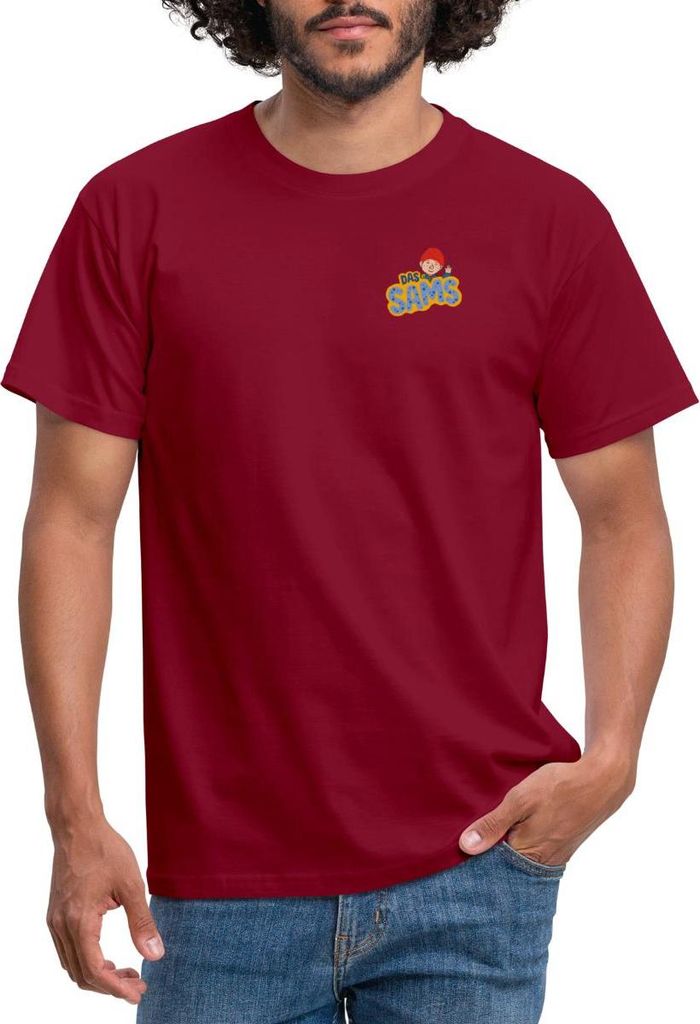 Spreadshirt Das Sams | Logo Mit Winkendem Sams Männer T-Shirt, XL, Ziegelrot