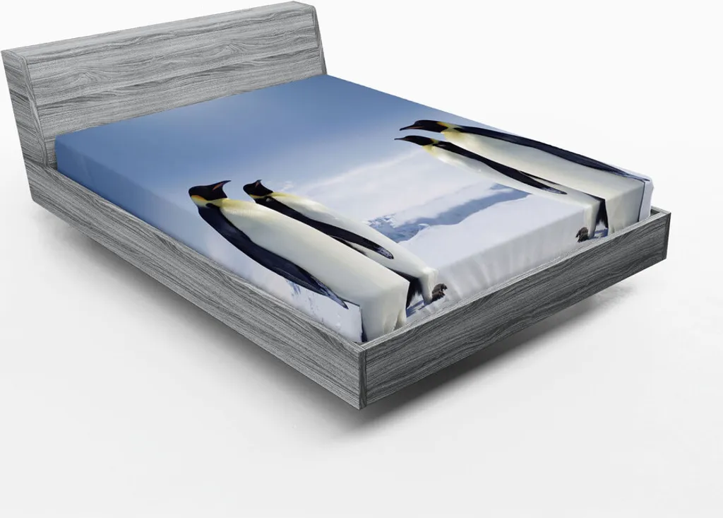 Drap-housse 180x200 cm décor Antarctique pour chambre parentale Zen