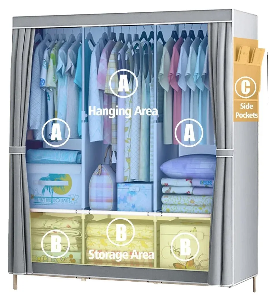 Vestiaire d'entrée gris portable pour optimiser le rangement de vos vestes