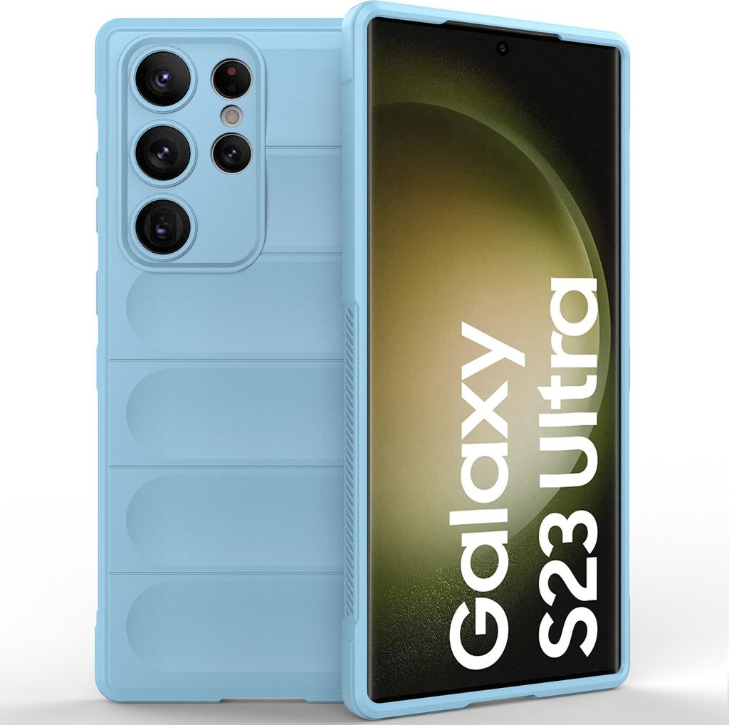 Samsung S23 Ultra Hülle, Weich TPU Silikon Stossfest Anti-rutsch Schutzhülle für Samsung Galaxy S23 Ultra Blau