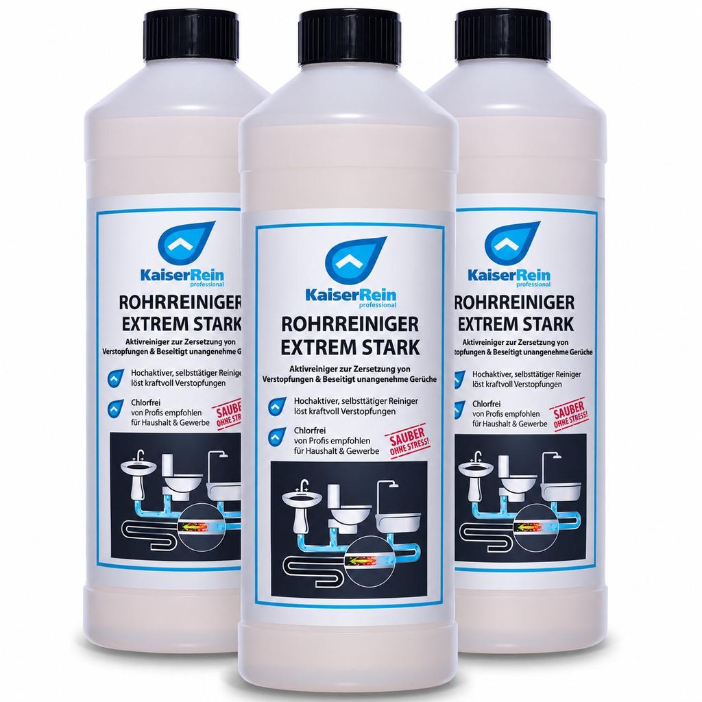 KaiserRein Profi Rohrreiniger extrem stark 3 x 1l (3 l) Produktbild 