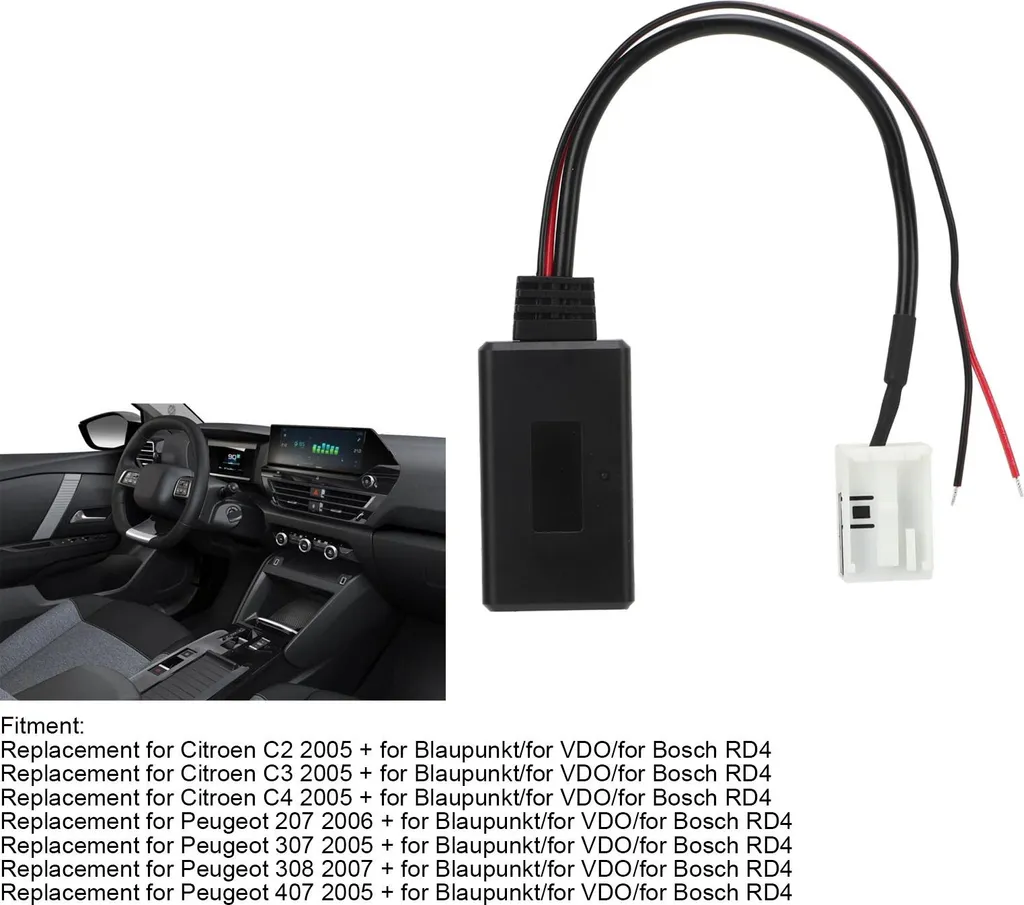 Modulo Bluetooth RD4 per Citroen C2 C3 C4 C5 C8 - Audio Streaming Wireless - 5