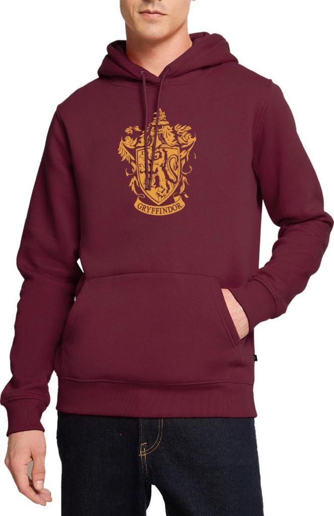 Spreadshirt Harry Potter Haus Gryffindor Wappen Logo Herren Premium Hoodie, XXL, Burgunderrot