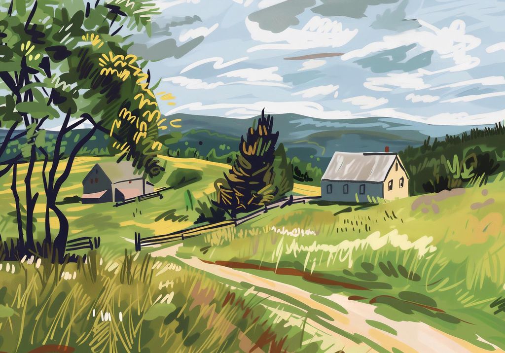 Plakat 66,5x46,5cm Üppiges Dorf